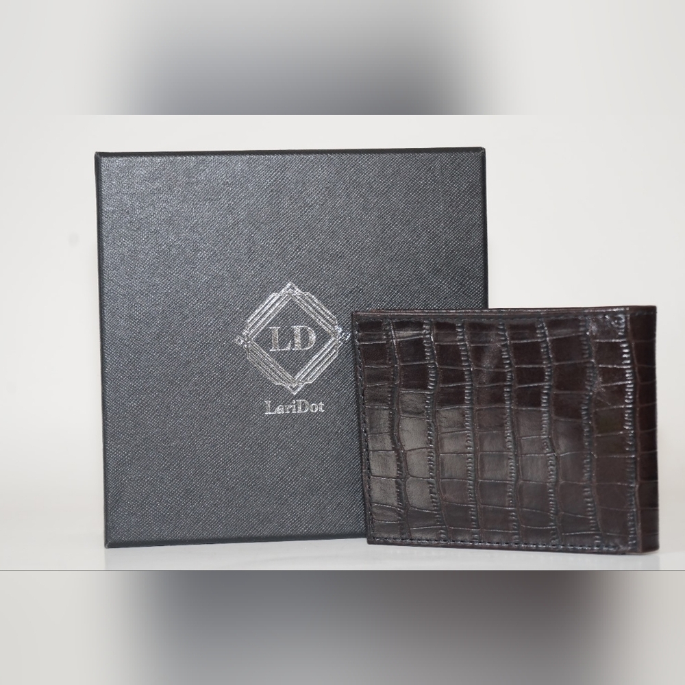 Genuine Leather Crocodile Texture Men's Wallet